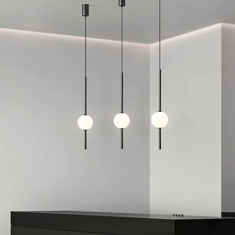 Nordic simple glass ball pendant light for dining room, bedroom, hanging lamp, restaurant and bar chandelier lighting