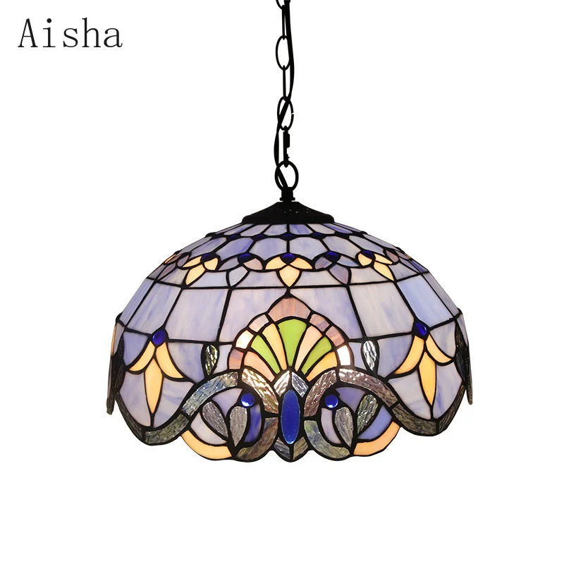 Handmade glass pendant light nordic style peacock home decor - vue 5 sur 14