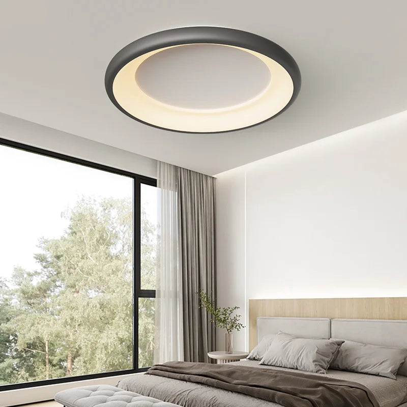 Modern round ceiling light with decorative outer ring