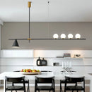 Minimalist industrial glass and LED design chandelier