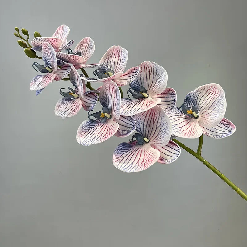 Decorative artificial butterfly orchid flowers in cotton and silicone - vue 12 sur 12