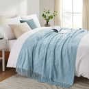 Plaid tricoté à pompons style nordique salon chambre