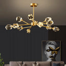 Copper and crystal chandelier for an elegant ambience