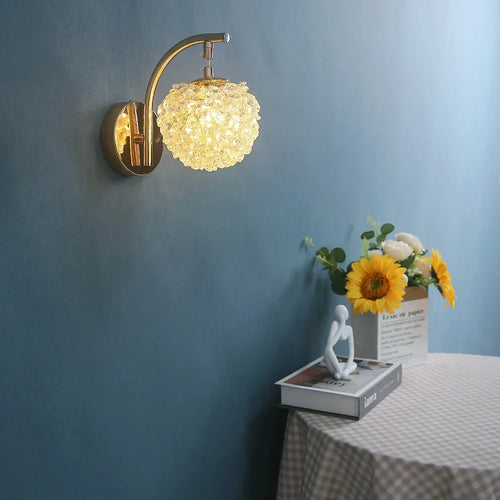 Nordic designer decorative crystal ball wall light - vue 4 sur 8