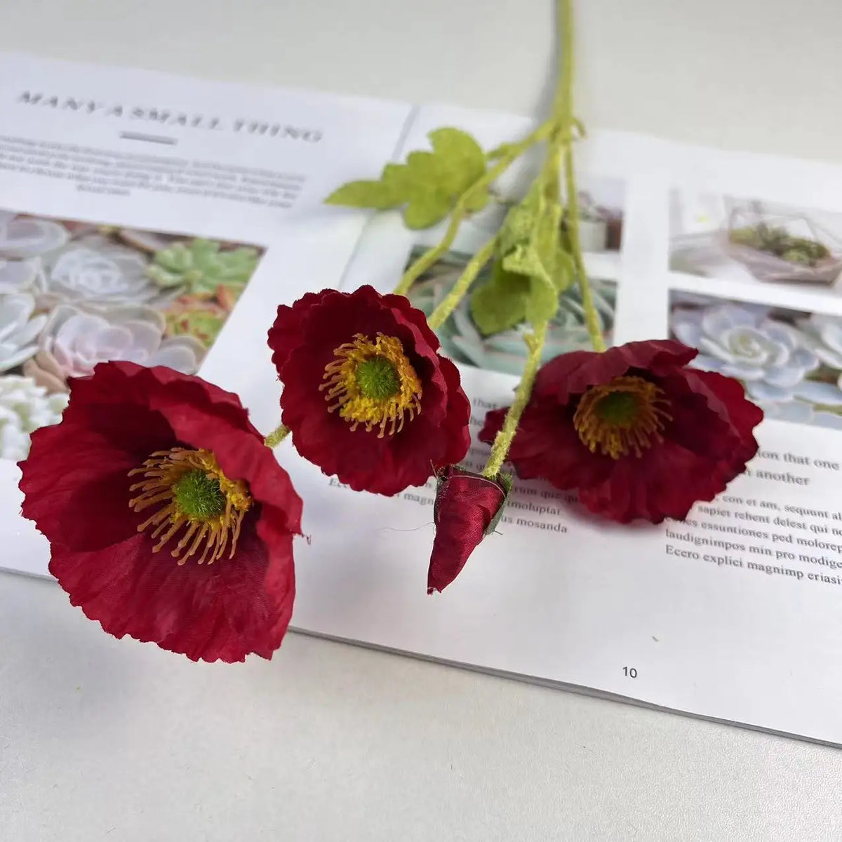 Artificial silk poppy flowers for decoration and events - vue 20 sur 21