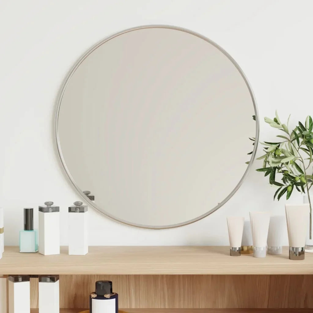 round wall mirror for interior decoration with decorative sticker - vue 7 sur 7