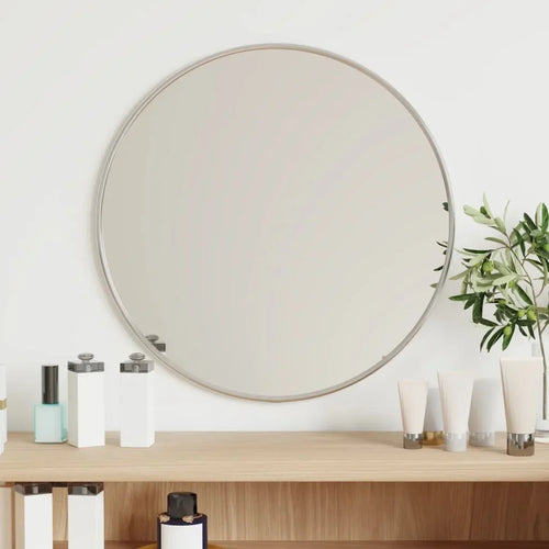 round wall mirror for interior decoration with decorative sticker - vue 7 sur 7