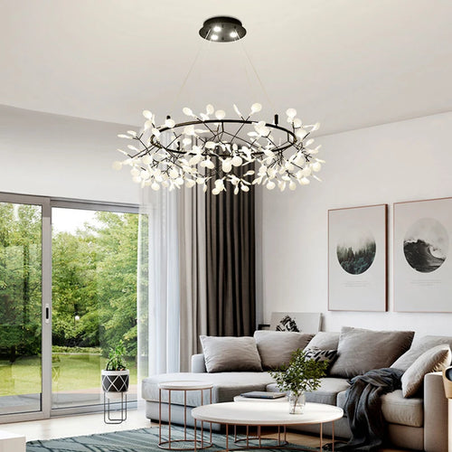 Creative LED chandelier in stainless steel and acrylic for interior decoration - vue 2 sur 18