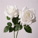 Realistic decorative white artificial roses for weddings