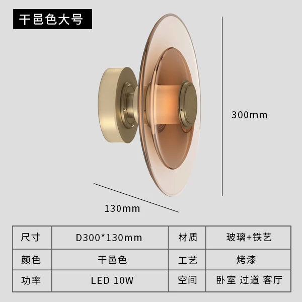 Minimalist glass art LED wall light for interior design - vue 10 sur 11