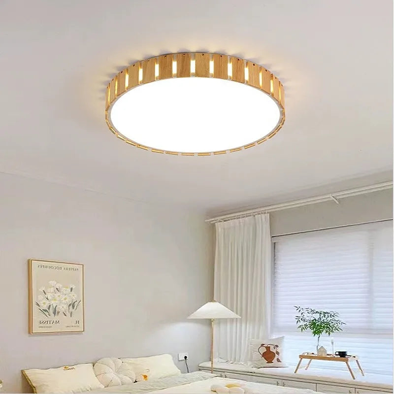 Modern wooden ceiling light for interior decoration and lighting