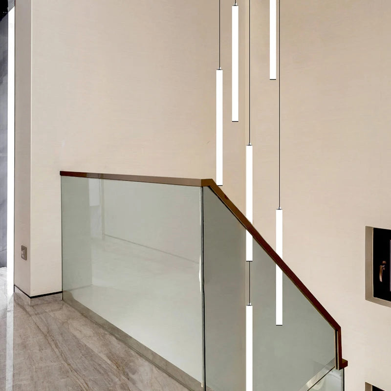 Luxury modern minimalist chandelier for duplex - vue 5 sur 15