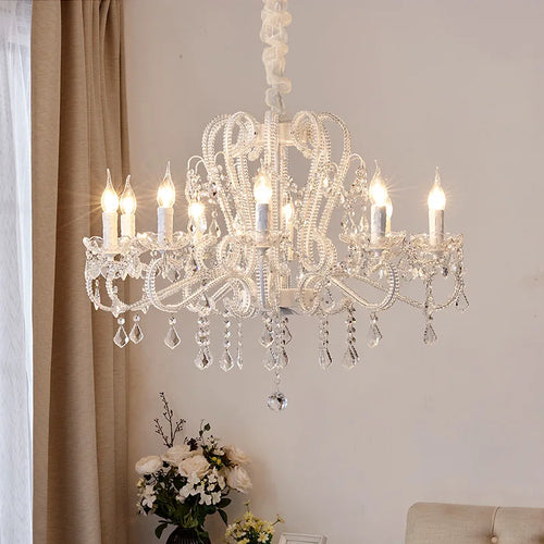 Retro crystal nordic chandelier for living room and dining room - vue 3 sur 11
