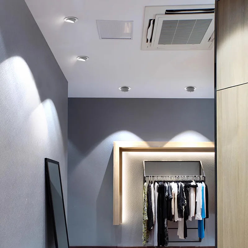 Adjustable anti-glare LED ceiling light for shops