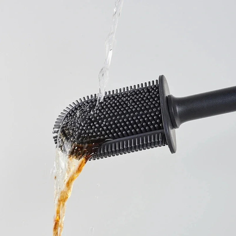 Luxury toilet brush in metal and plastic with removable holder - vue 4 sur 8