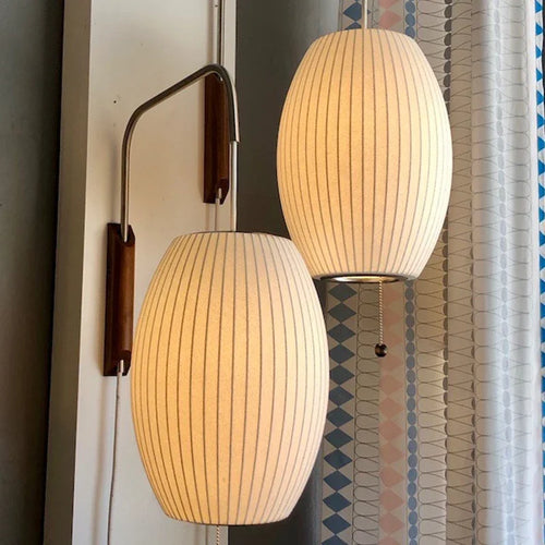 Elegant decorative japandi woven silk wall light - vue 3 sur 14