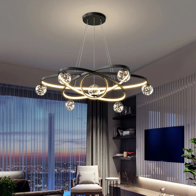 Minimalist led wire chandelier for indoor decor