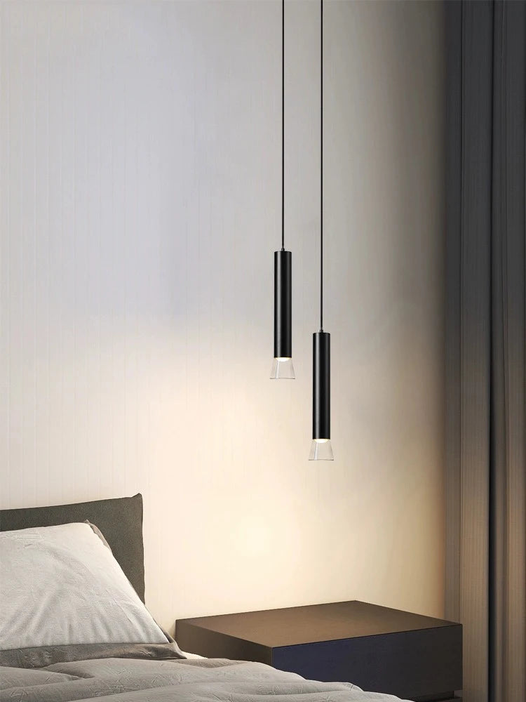 Modern simple long linear replaceable LED pendant lamp
