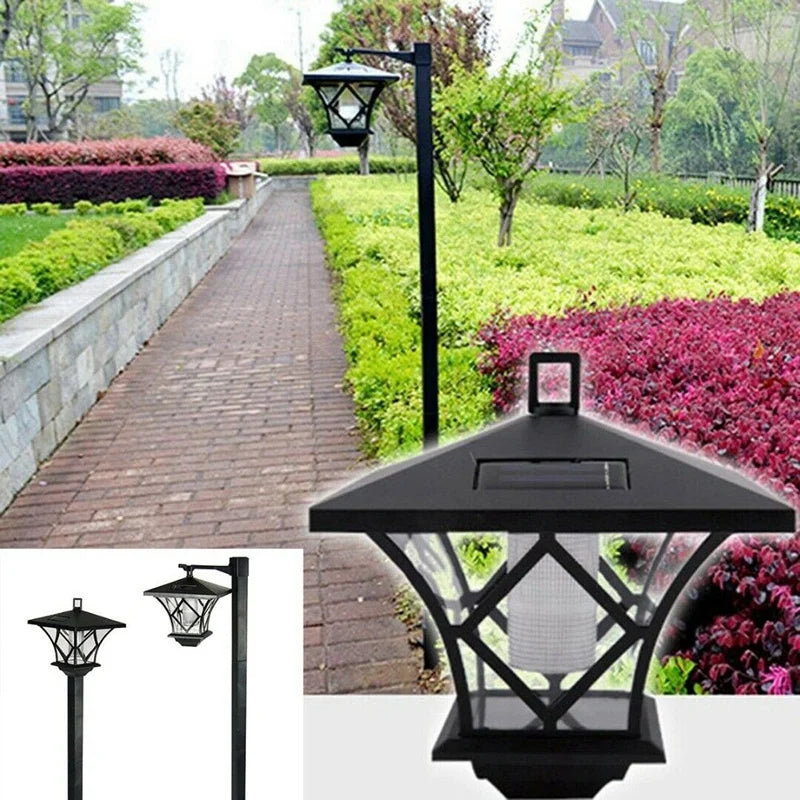 Traditional decorative solar LED garden lamp post - vue 5 sur 6