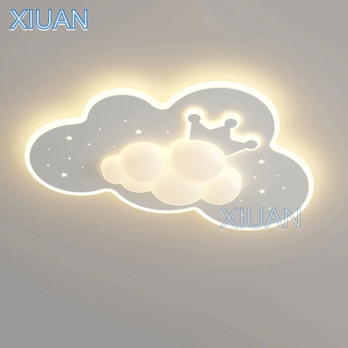 creative crown and cloud chandelier for children - vue 2 sur 8