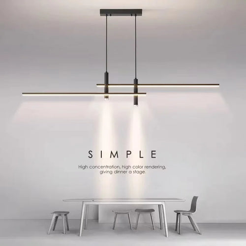 Modern LED chandelier for kitchen island and living room - vue 2 sur 10