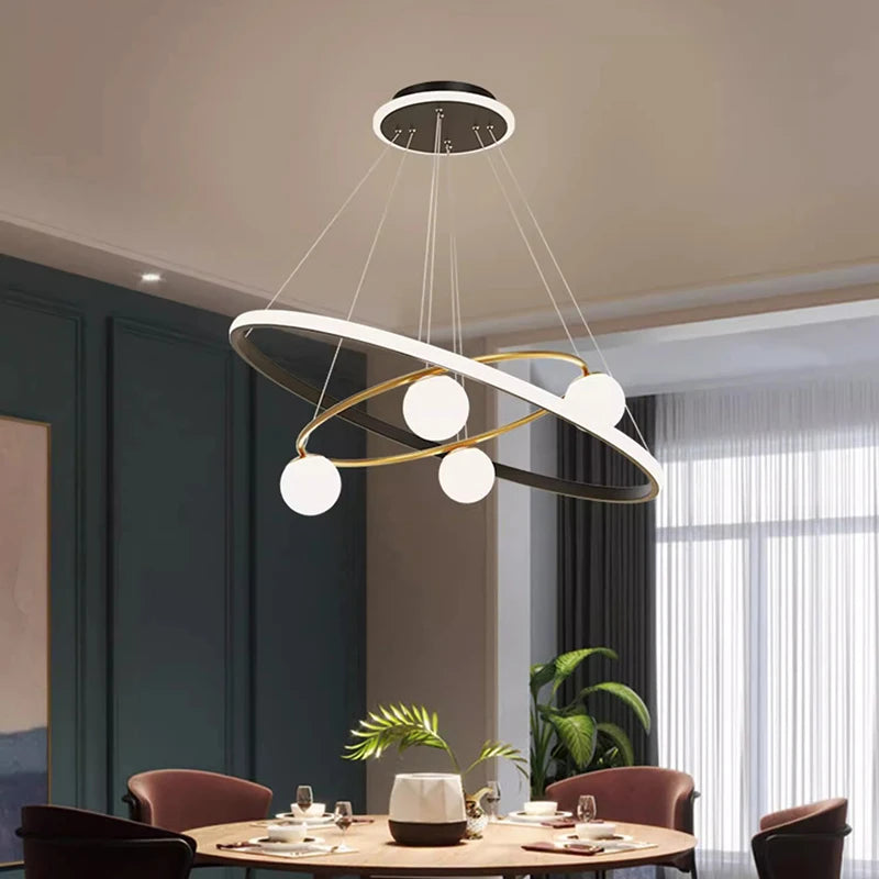Home decoration chandelier for dining room, pendant ceiling lamp, modern indoor lighting - vue 6 sur 8