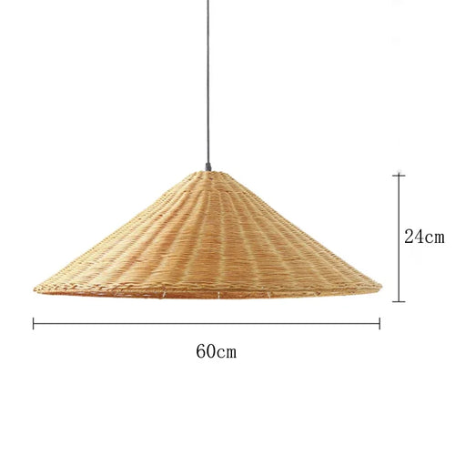 Handmade vintage rattan pendant light for indoor lighting - vue 13 sur 16