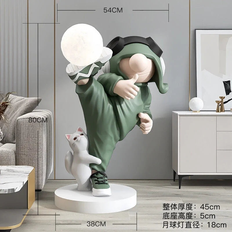 Modern astronaut desk lamp decorative resin sculpture