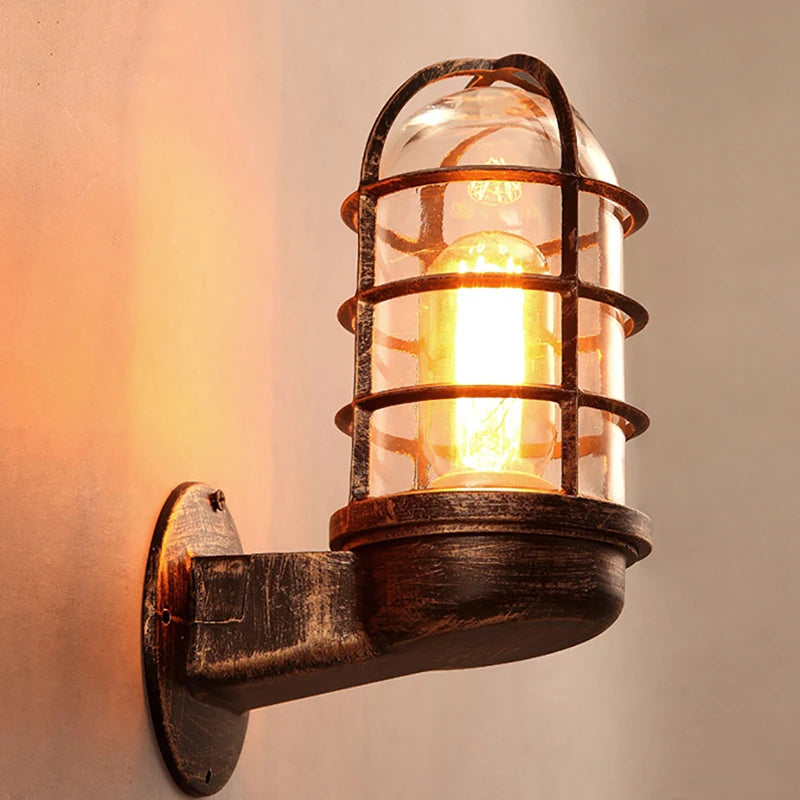 Vintage industrial LED iron loft retro modern wall lamp