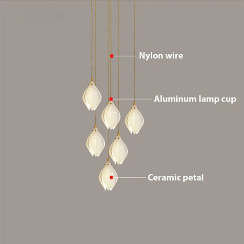 Magnolia ceramic chandelier - vue 6 sur 17