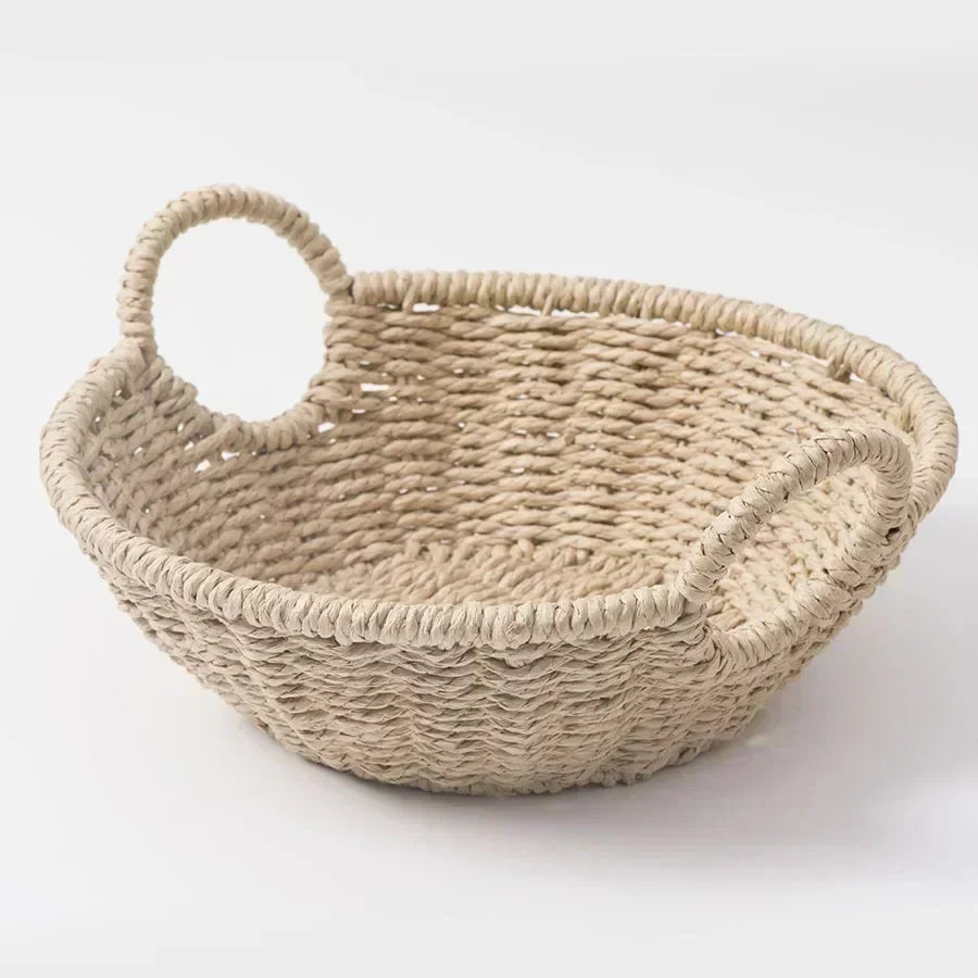 eco-friendly storage basket made of paper rope and rattan