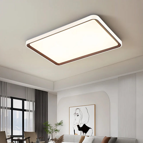 Modern walnut ceiling light for master bedroom - vue 2 sur 12