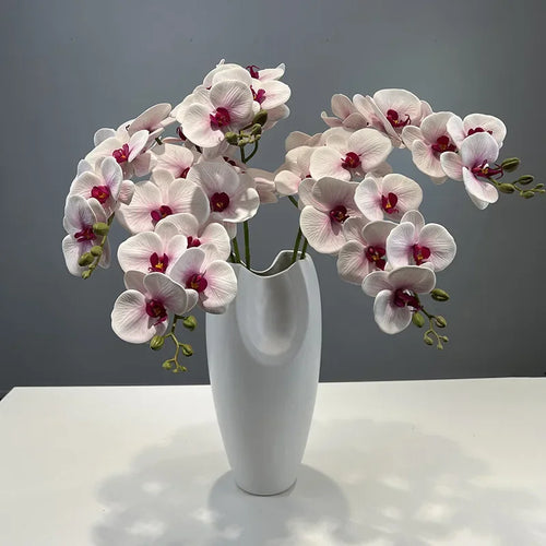 Decorative artificial butterfly orchid flowers in cotton and silicone - vue 4 sur 12