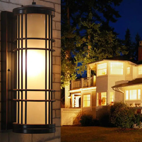 Vintage waterproof glass outdoor wall light - vue 4 sur 10
