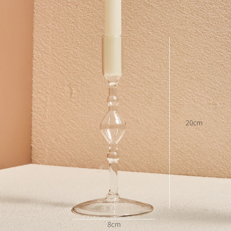 Clear glass candleholder modern nordic home decor - vue 18 sur 31