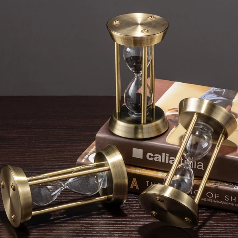 vintage metal hourglass for decoration and gifts