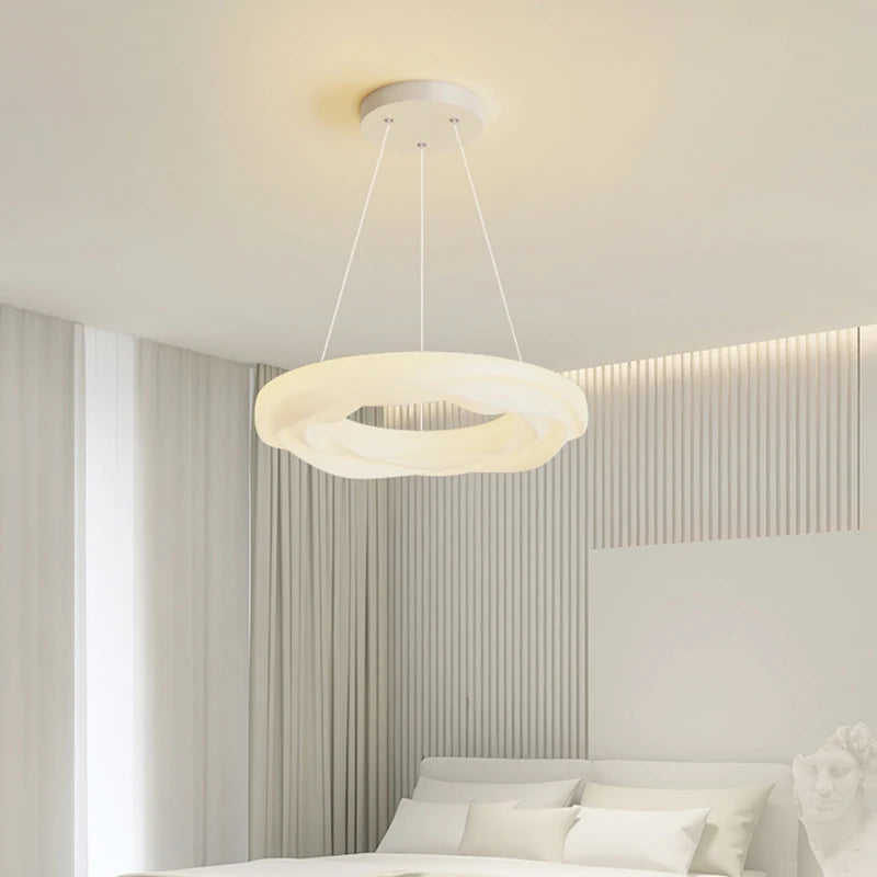 Cream style recessed eye protection chandelier - vue 3 sur 12