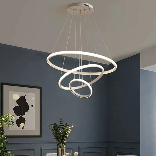 Modern circular designer pendant chandelier for elegant interiors - vue 5 sur 20