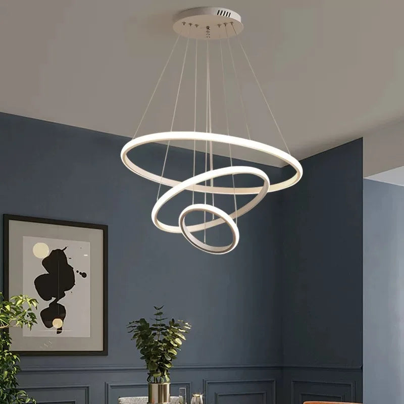 Modern circular designer pendant chandelier for elegant interiors - vue 4 sur 20