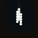 Art deco style glass pendant light in gold and chrome