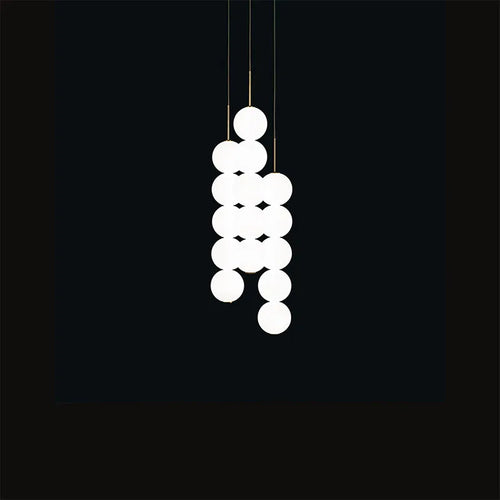 Art deco style glass pendant light in gold and chrome - vue 2 sur 13
