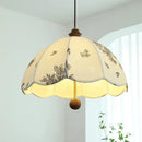 Patterned fabric pendant light for bar and living room