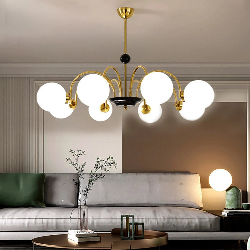 Modern nordic chrome chandelier with LED lighting