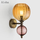 Modern coloured glass wall light for indoor decoration