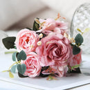 Pink silk peony bouquet for interior decoration