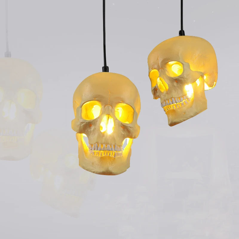 Retro skull head decorative pendant light for Halloween