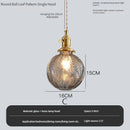 Vintage pendant light with switch and crystal glass shade