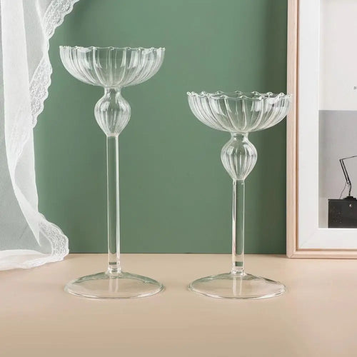 creative striped candlestick for romantic and craft decoration - vue 2 sur 10