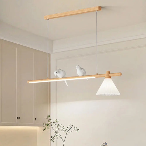 modern wooden chandelier creative pendant light for home decor - vue 2 sur 10