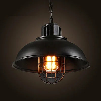 Industrial retro pendant light vintage with LED E27 bulb for bedroom dining kitchen bar - vue 18 sur 23